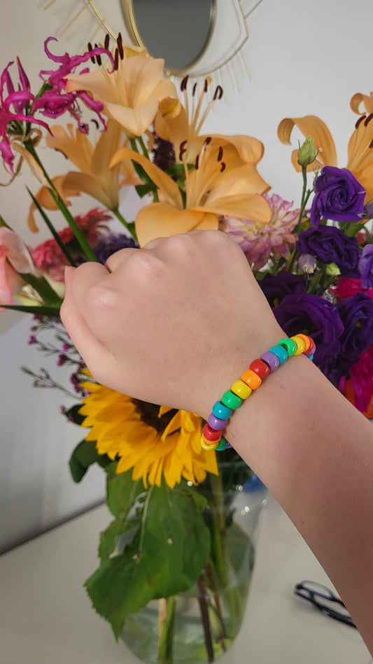 Rainbow bracelet thick beads